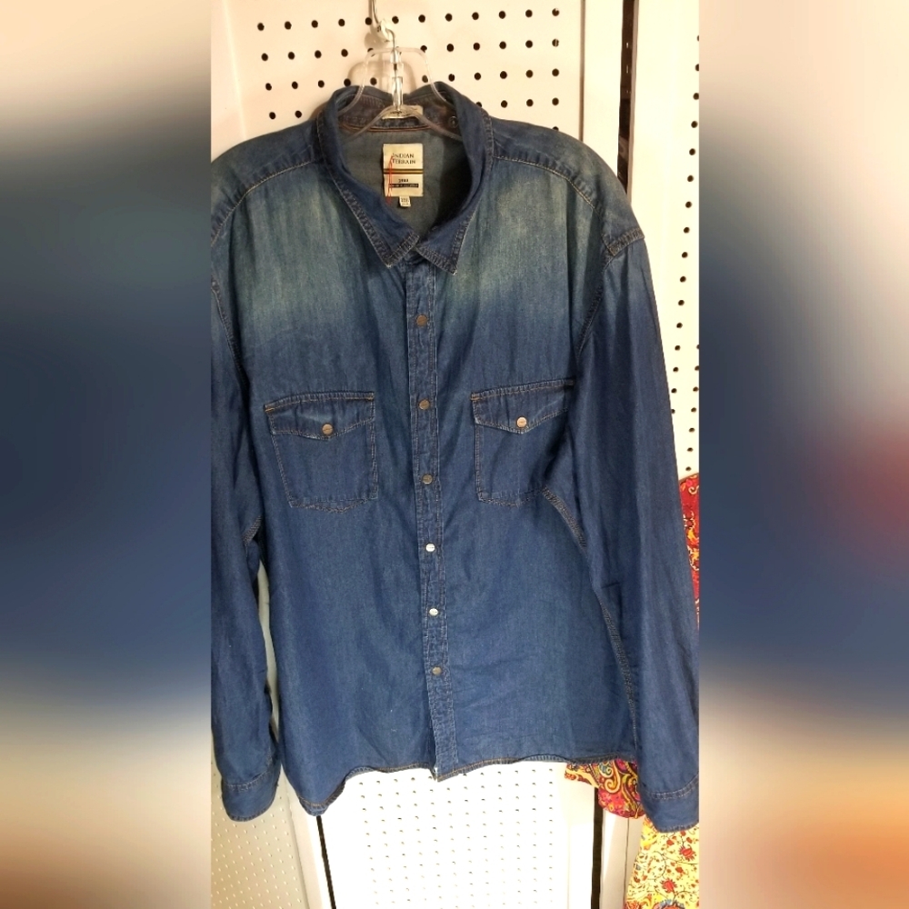 Vintage Indigo denim button down shirt